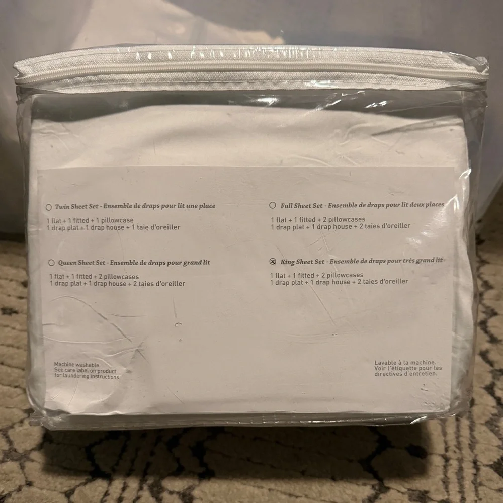 NIP Elias Made In Portugal White‎ 100% Cotton Sateen KING Sheet Set